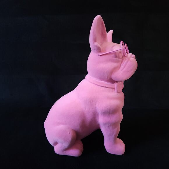 Valentine Tabletop Flocked Velvet French Bulldog Pink Spritz Target Frenchie Dog - Picture 4 of 9